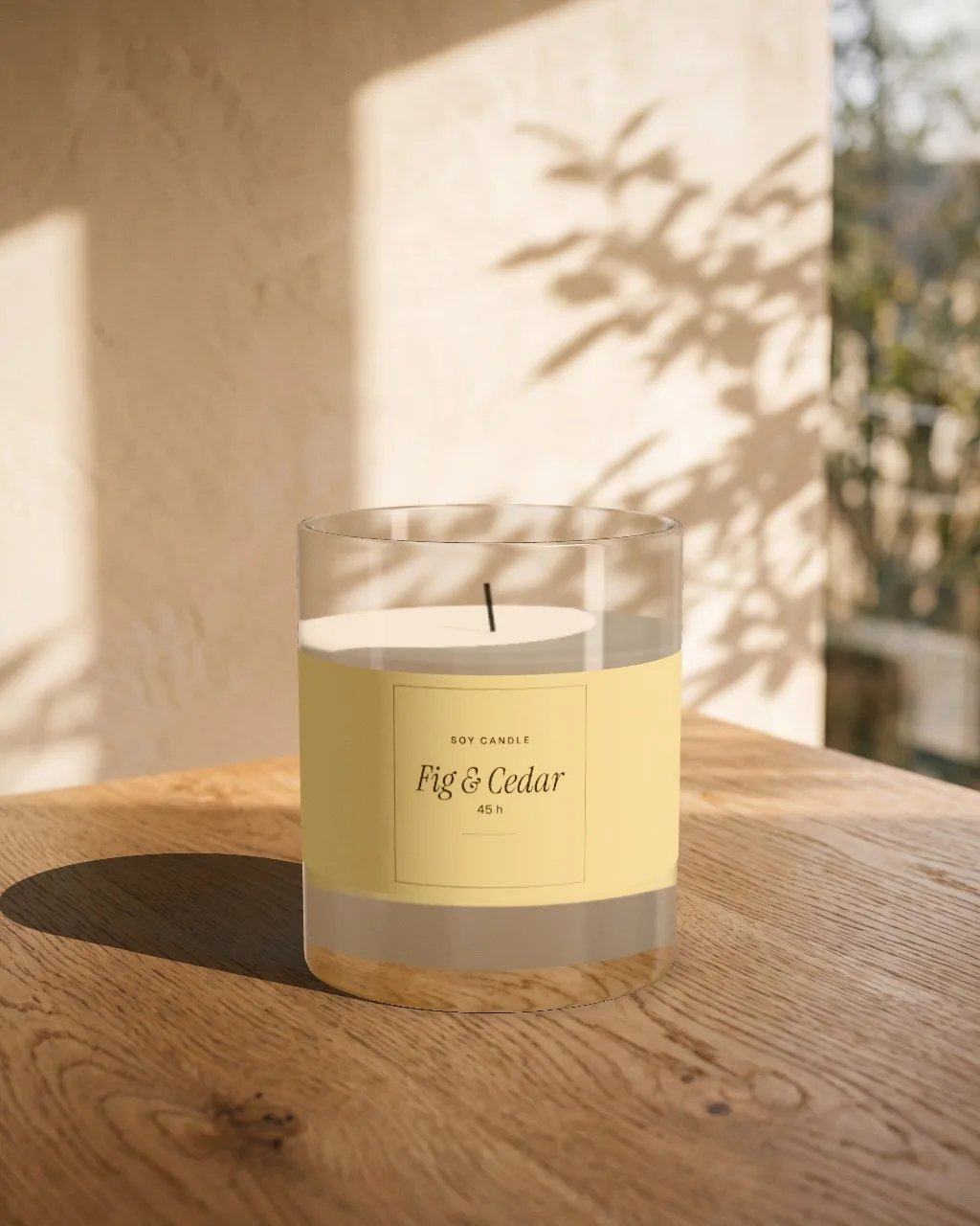 Scented candle · Oak in the sun mockup
