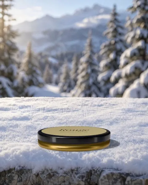 Powder compact · Snow mockup