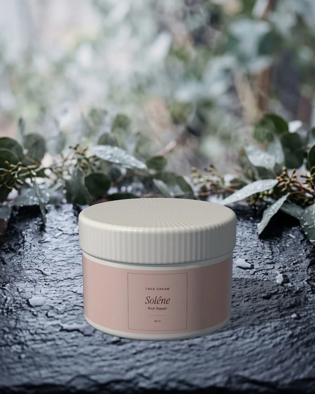 Cream jar · Spa slate mockup