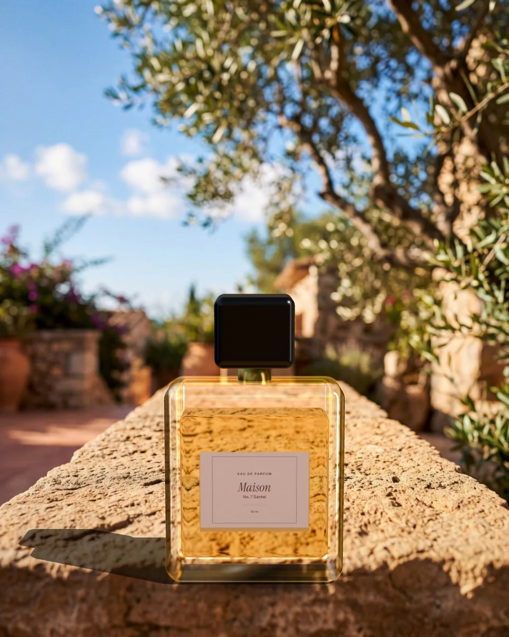 Perfume bottle · Terrace mockup
