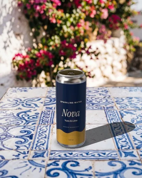 Slim can · Mediterranean tiles mockup
