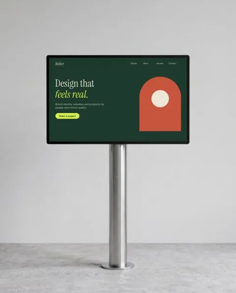 Display on a metal pole mockup