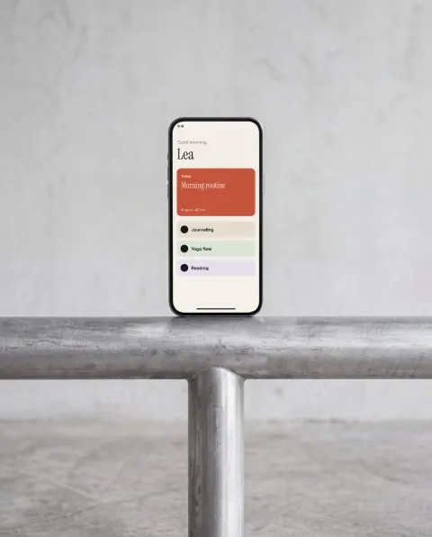 Phone on a metal rail mockup