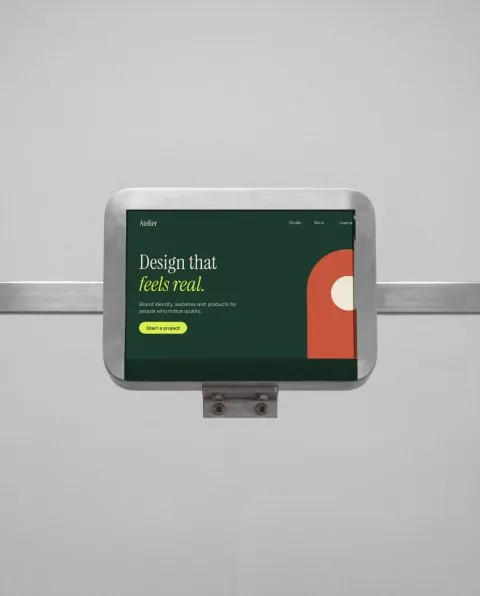 Kiosk screen, aluminium mockup