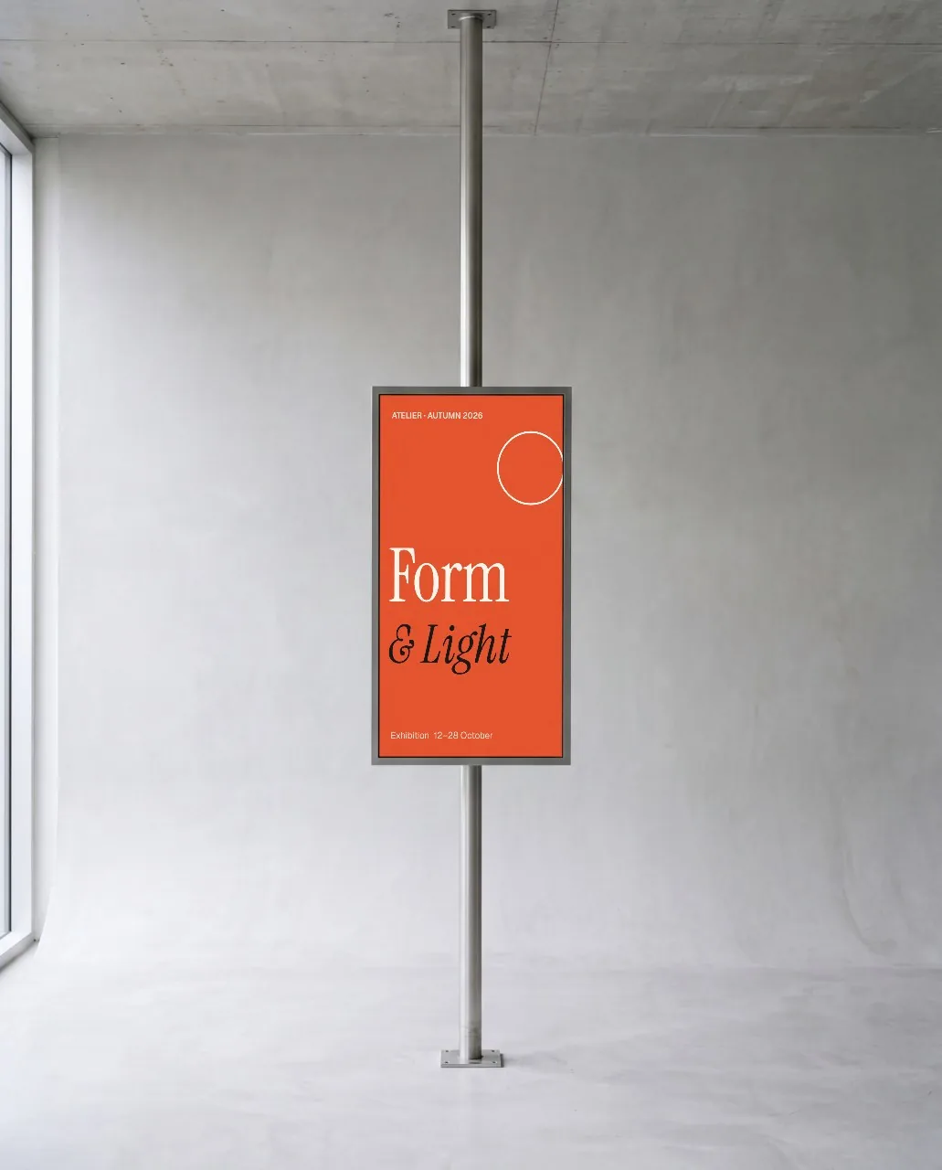 Vertical screen on a pole mockup