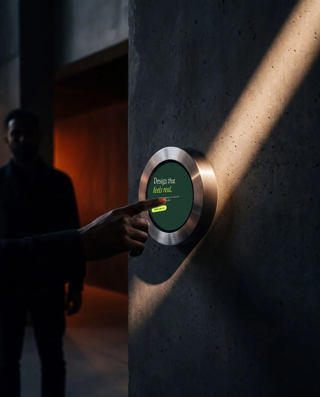 Round wall screen mockup
