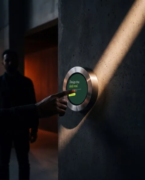 Round wall screen mockup