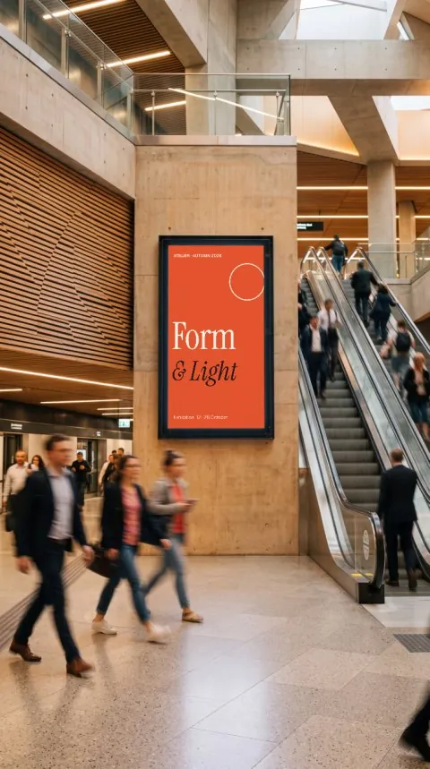 Digital screen in the metro mockup