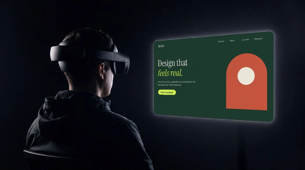 AR window in the dark mockup