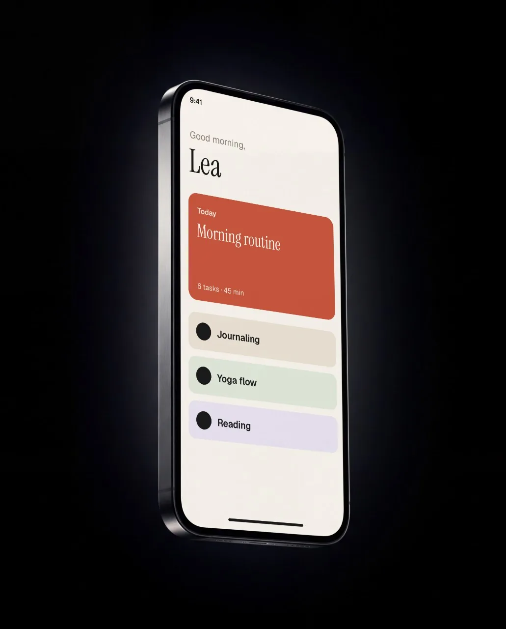 Floating phone, black mockup