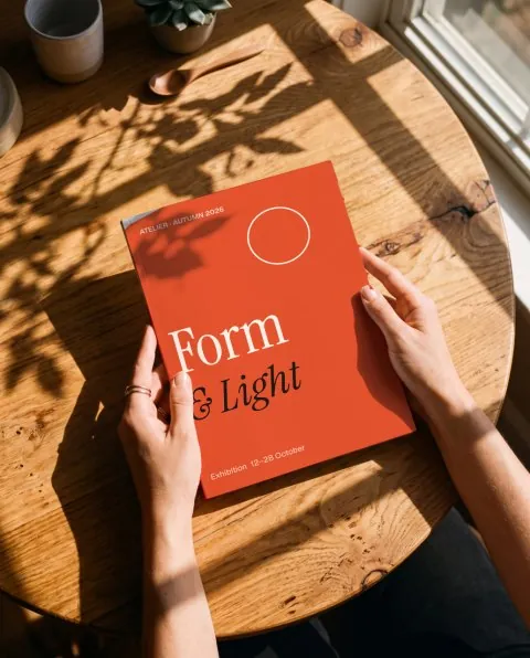 Magazine in hands, sunlight mockup