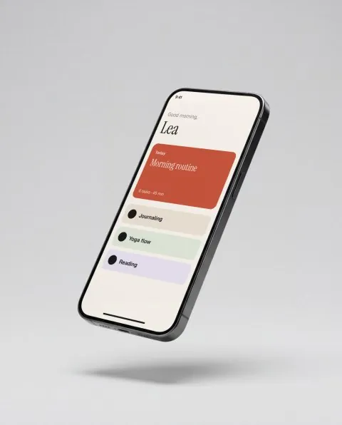 Tilted floating phone mockup