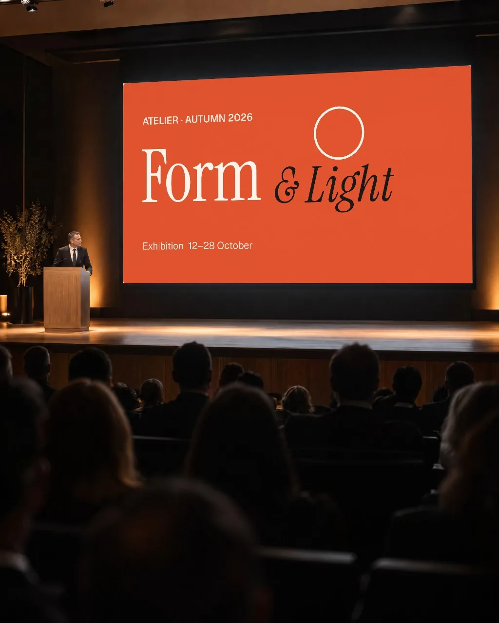 Conference stage screen mockup
