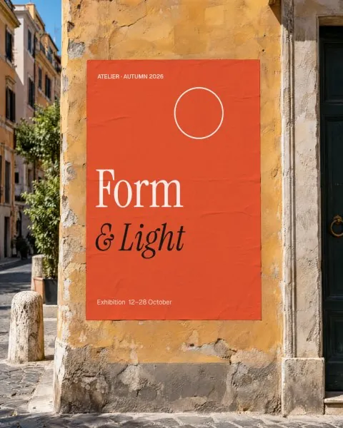 Poster on an old stone wall mockup