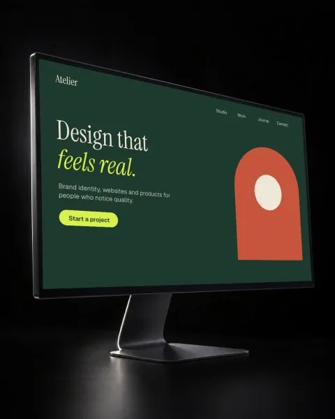 Monitor in the dark mockup