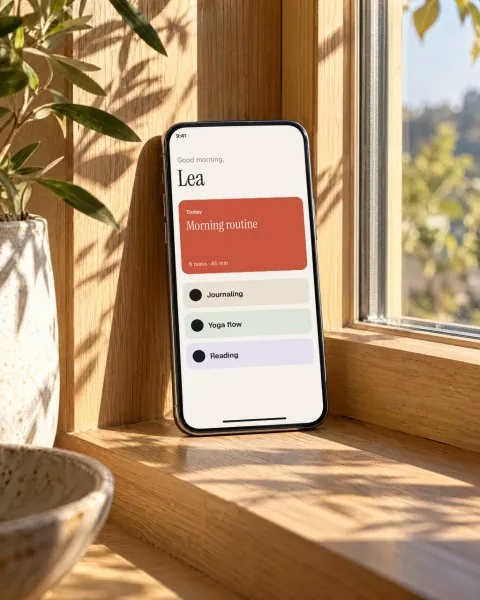 Phone on a windowsill mockup