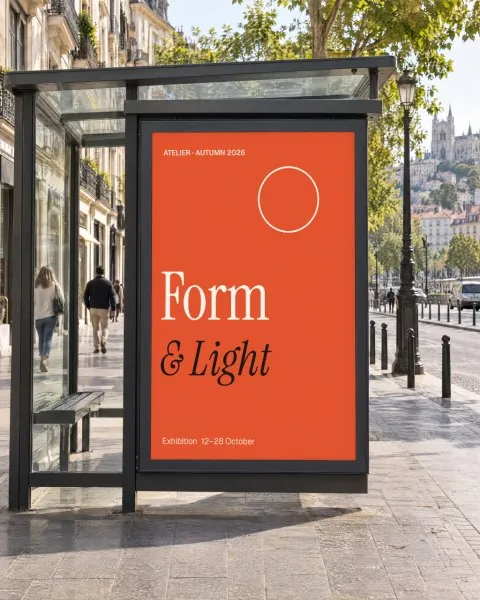 Bus shelter by day mockup
