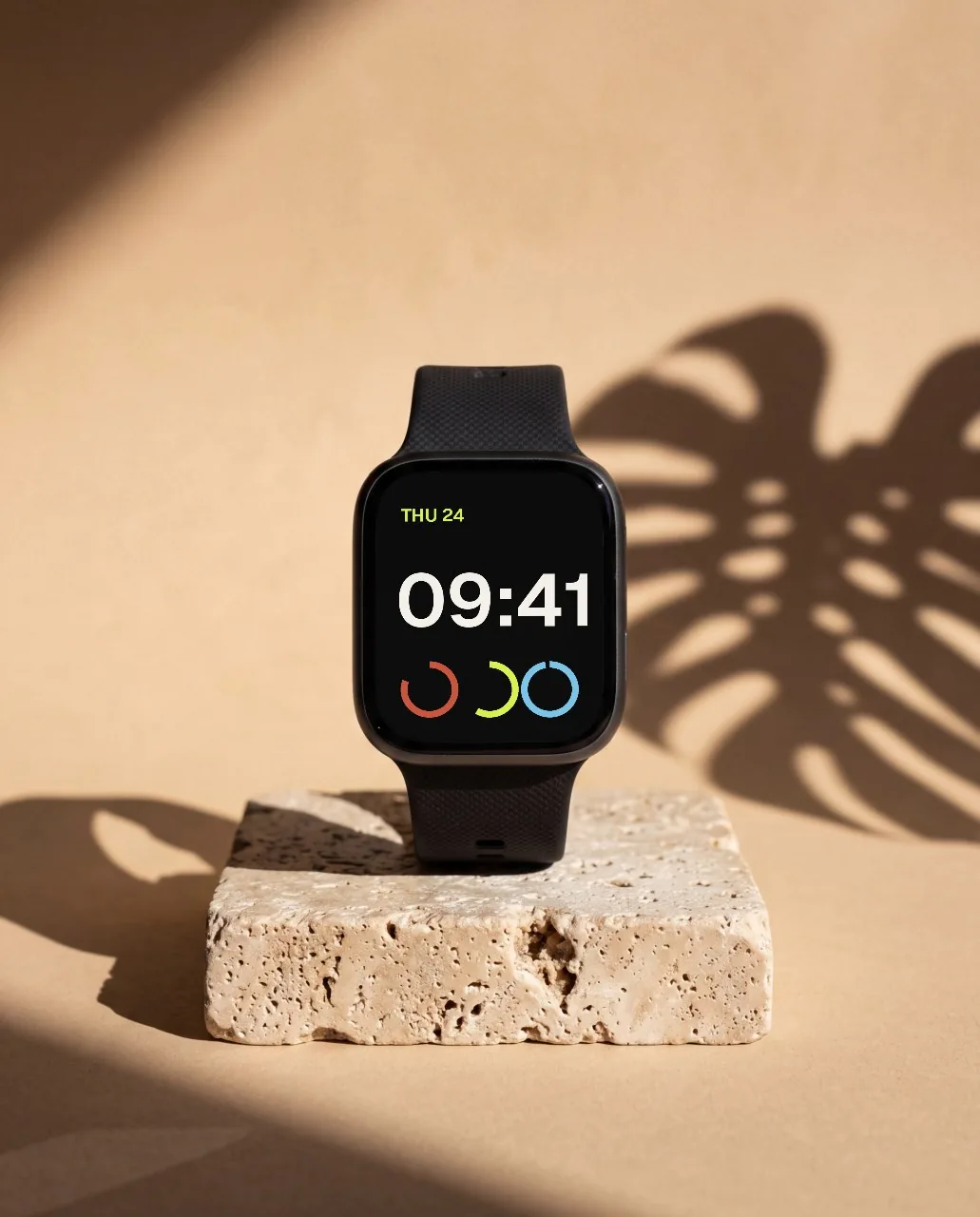 Smartwatch on travertine mockup